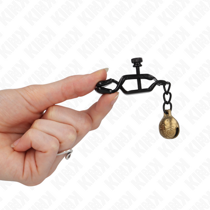 Morsetti per capezzoli stile bell Jaw nero 7 cm di Kink, immagine 4