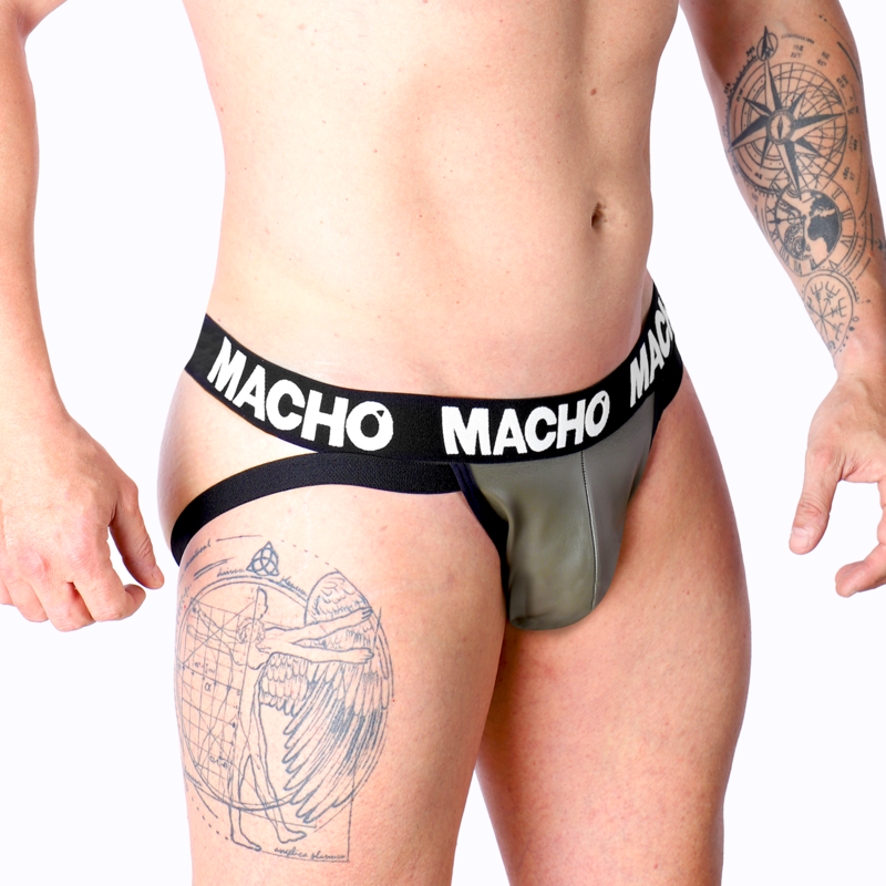 Jock in pelle Mx27gr grigio beige XL di Macho, immagine 2