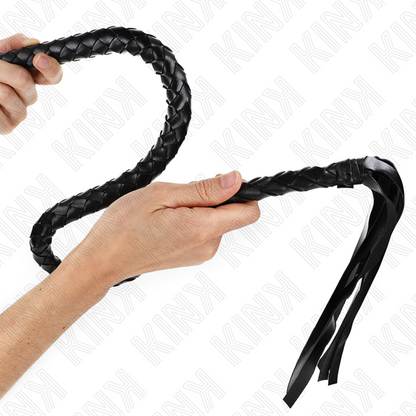 Frusta serpente con anello mano nera 65 cm di Kink, immagine 3