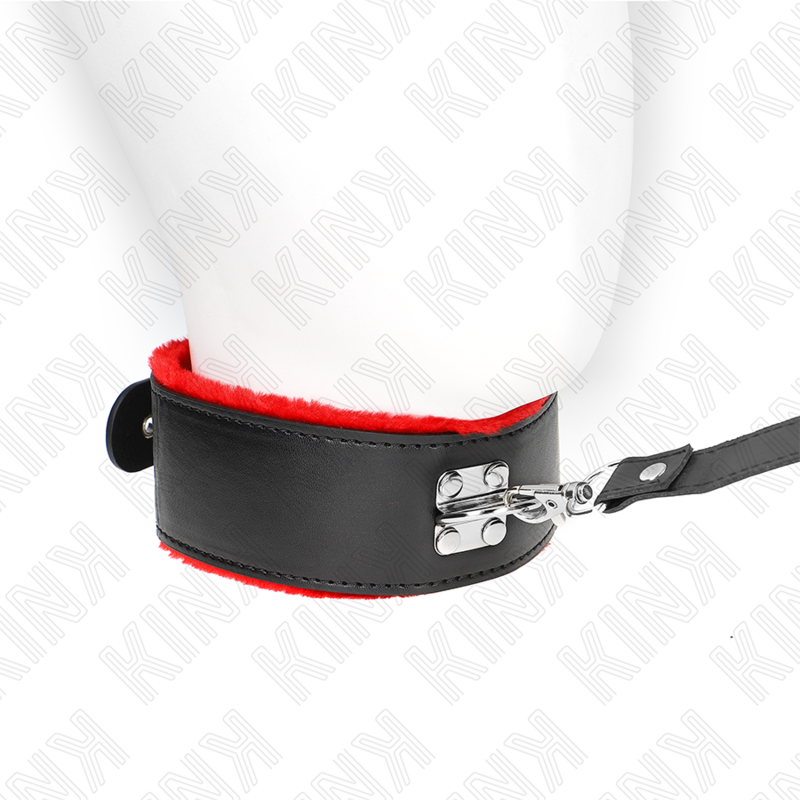 Collana con cintura 116 cm con cinturino in pelle rosso regolabile 40-48 cm x 6 cm di Kink, immagine 3
