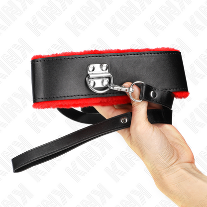 Collana con cintura 116 cm con cinturino in pelle rosso regolabile 40-48 cm x 6 cm di Kink, immagine 2