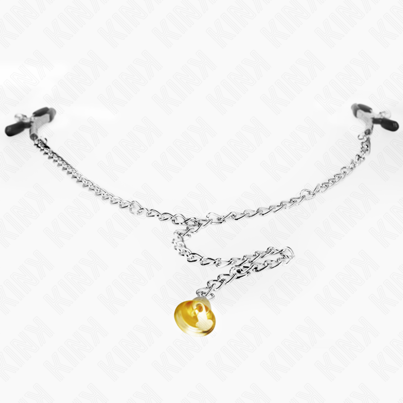 Pinze per capezzoli a catena con pendente in Corno 30 cm di Kink, immagine 3