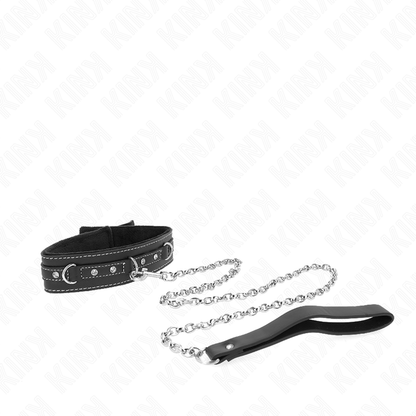 Collana in pelle PVC con cintura 105 cm Rivetto strass 41.5 x 4 cm di Kink, immagine 3