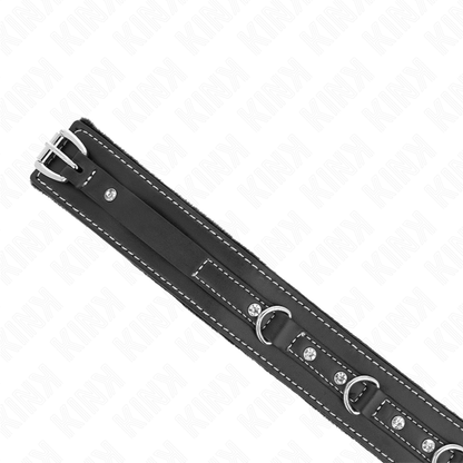 Collana in pelle PVC con cintura 105 cm Rivetto strass 41.5 x 4 cm di Kink, immagine 5