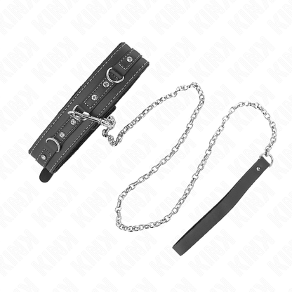 Collana in pelle PVC con cintura 105 cm Rivetto strass 41.5 x 4 cm di Kink, immagine 2