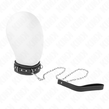 Collana in pelle PVC con cintura 105 cm Rivetto strass 41.5 x 4 cm di Kink