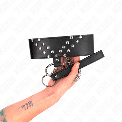 Collana con cintura 65 cm con Rivetto a v regolabile 36-43 cm x 5 cm di Kink, immagine 4