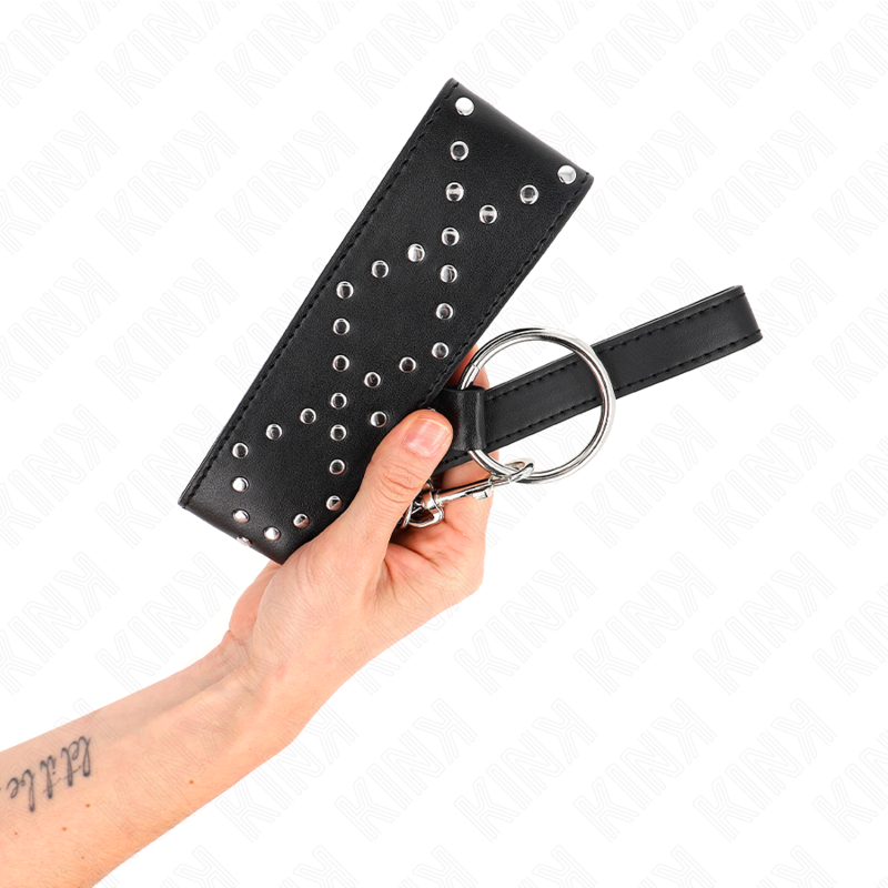 Collana 65 cm con guinzaglio con borchie argento modello 3 regolabile 36-43 cm x 5 cm di Kink, immagine 5