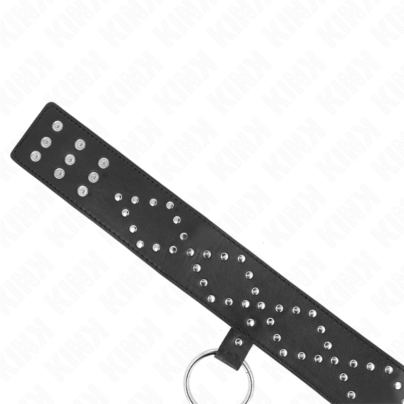 Collana 65 cm con guinzaglio con borchie argento modello 3 regolabile 36-43 cm x 5 cm di Kink, immagine 6