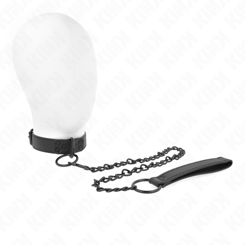 Collare con guinzaglio scuro 65 cm regolabile 37-54 cm x 3 cm di Kink