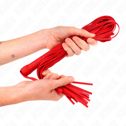 Frusta in PVC morbido rosso 70 cm di Kink, immagine 3