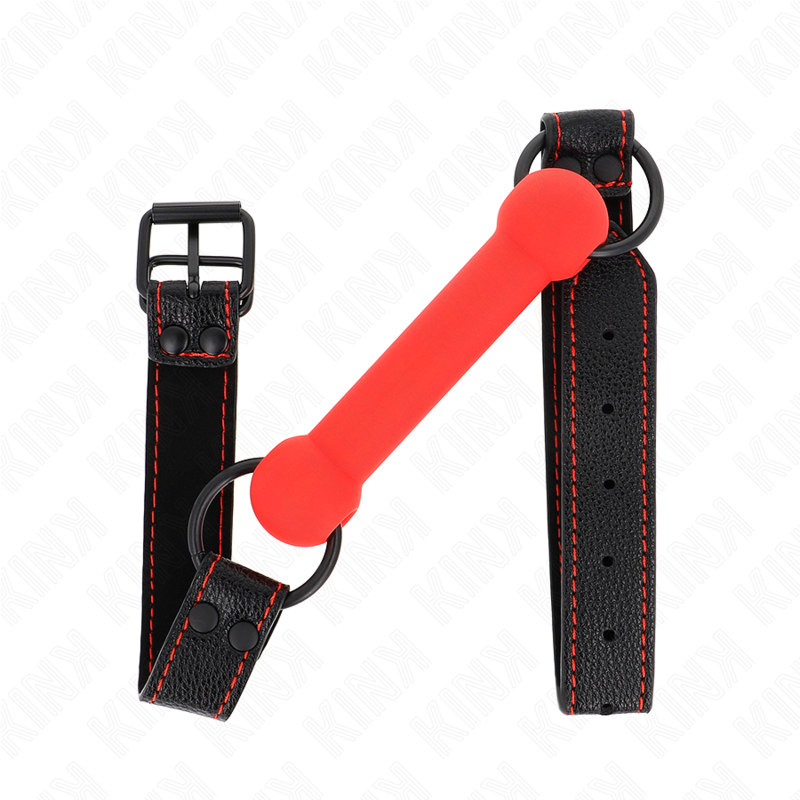 Bavaglio Bone con cinturino in similpelle rosso regolabile 41-57 cm di Kink