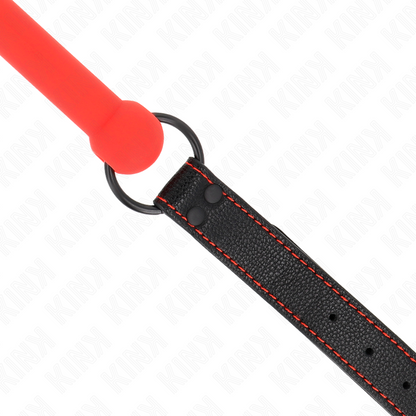 Bavaglio Bone con cinturino in similpelle rosso regolabile 41-57 cm di Kink, immagine 4