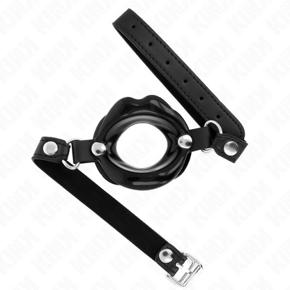 Bavaglio Lip 8 cm con cinturino in similpelle nera 63 x 2 cm regolabile 39-58 cm di Kink