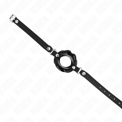 Bavaglio Lip 8 cm con cinturino in similpelle nera 63 x 2 cm regolabile 39-58 cm di Kink, immagine 3