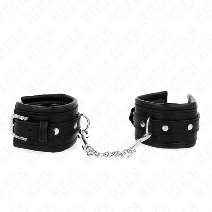 Manette e restrizioni Poggipolso con fibbia strass nero regolabile 25-32 cm x 5,5 cm di Kink