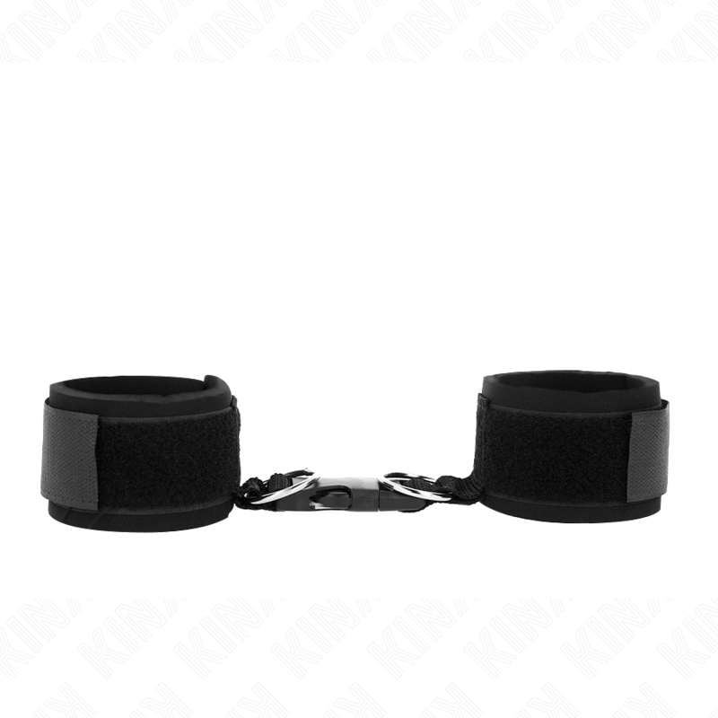 Manette e restrizioni tenuta da polso in neoprene con gancio e loop nera regolabile 22-34 cm di Kink
