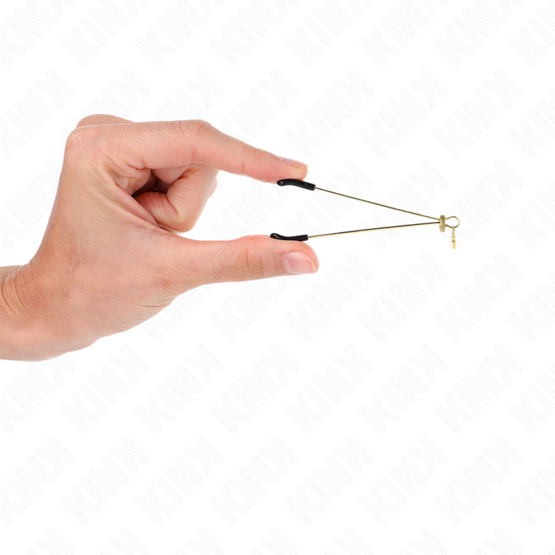 Pinze per capezzoli sottili oro 7 cm di Kink, immagine 3
