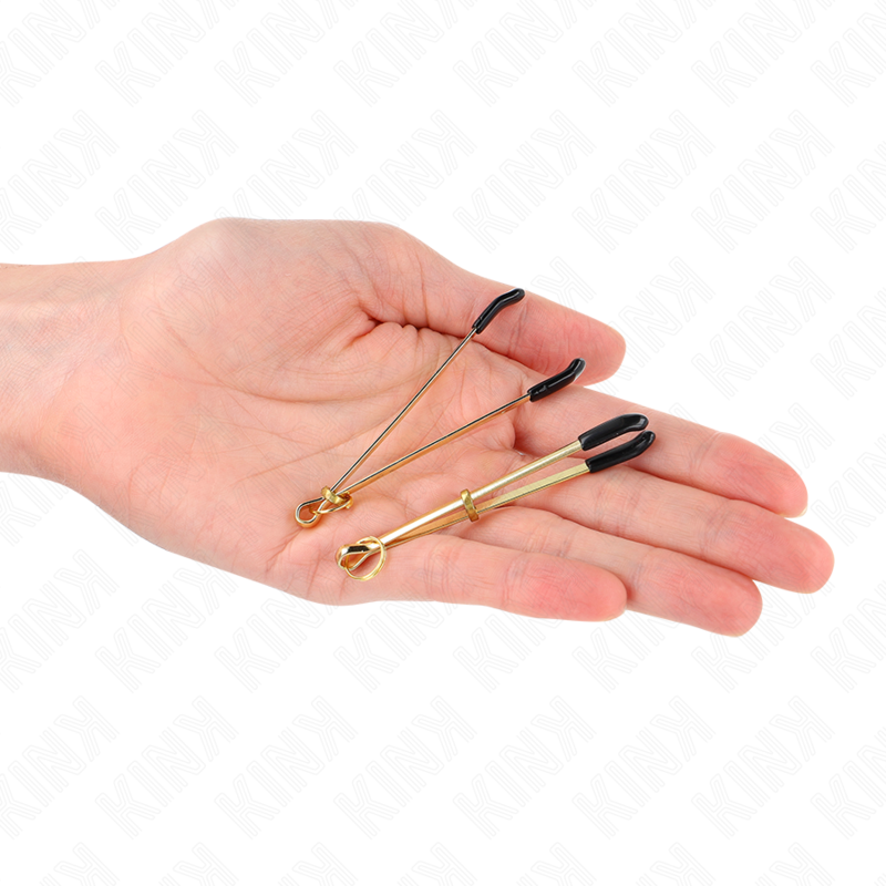 Pinze per capezzoli sottili oro 7 cm di Kink, immagine 4