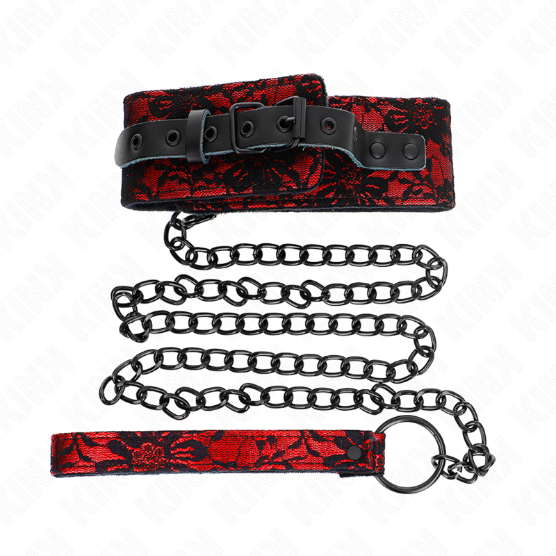 Collana in pizzo con cintura con cintura in vera pelle 105 cm / 44 x 5,5 cm di Kink, immagine 2