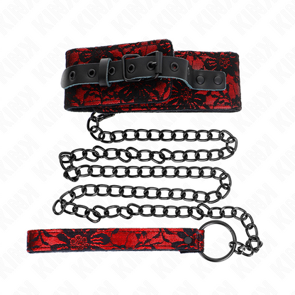 Collana in pizzo con cintura con cintura in vera pelle 105 cm / 44 x 5,5 cm di Kink, immagine 2