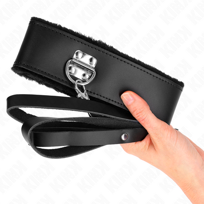 Collana con cintura 116 cm con cinturino in pelle nera regolabile 40-48 cm x 6 cm di Kink, immagine 3