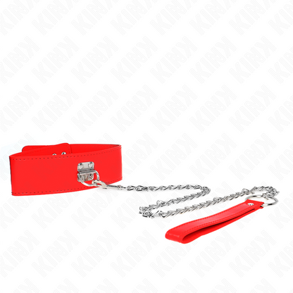 Collana con cintura 65 cm con largo cinturino rosso regolabile 33,5-41 cm x 5 cm di Kink, immagine 3
