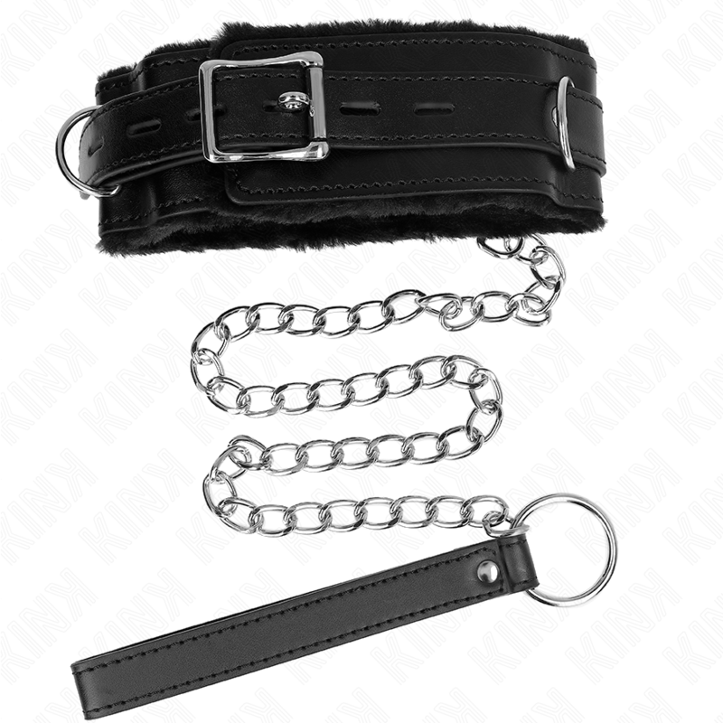 Collare con guinzaglio 65 cm con restrizioni nero 36-42 cm x 5,5 cm di Kink, immagine 5
