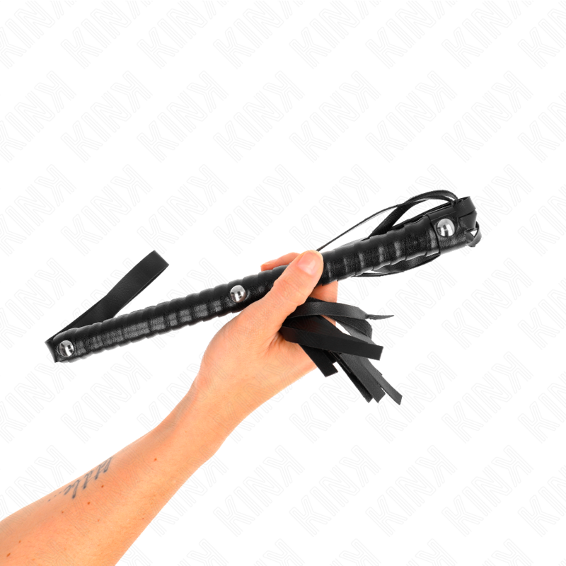 Frusta con manico nero strutturato 48,5 cm di Kink, immagine 3
