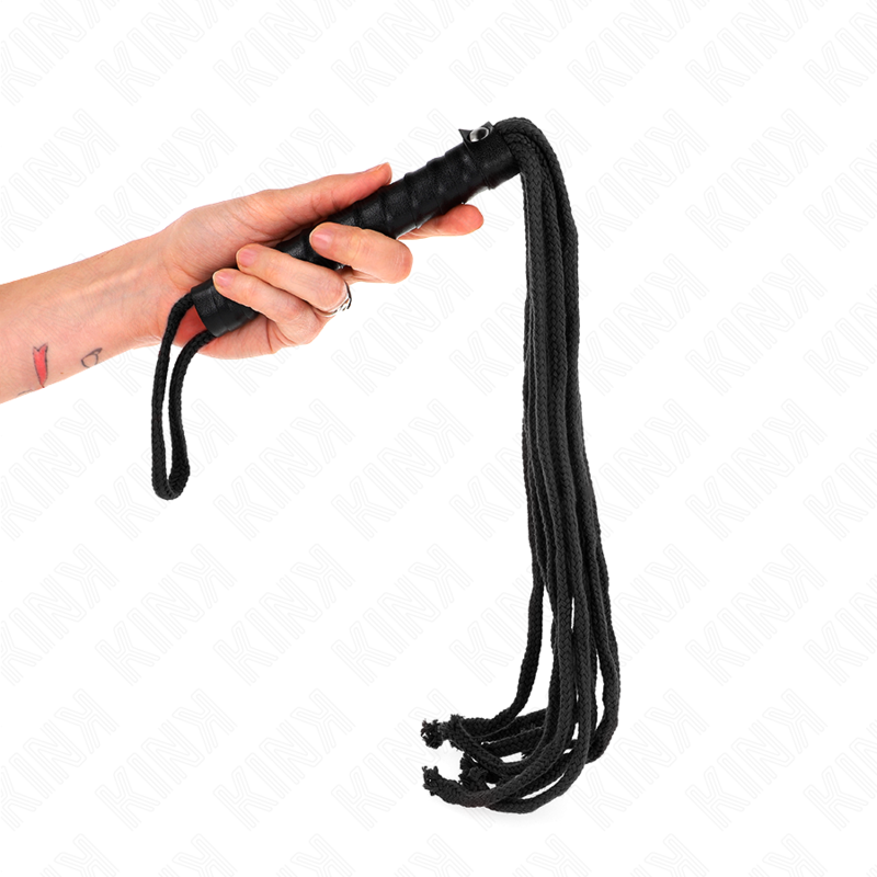 Frusta in corda nera 56 cm di Kink
