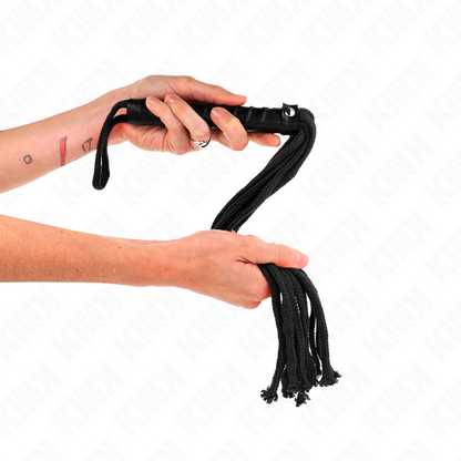 Frusta in corda nera 56 cm di Kink, immagine 4