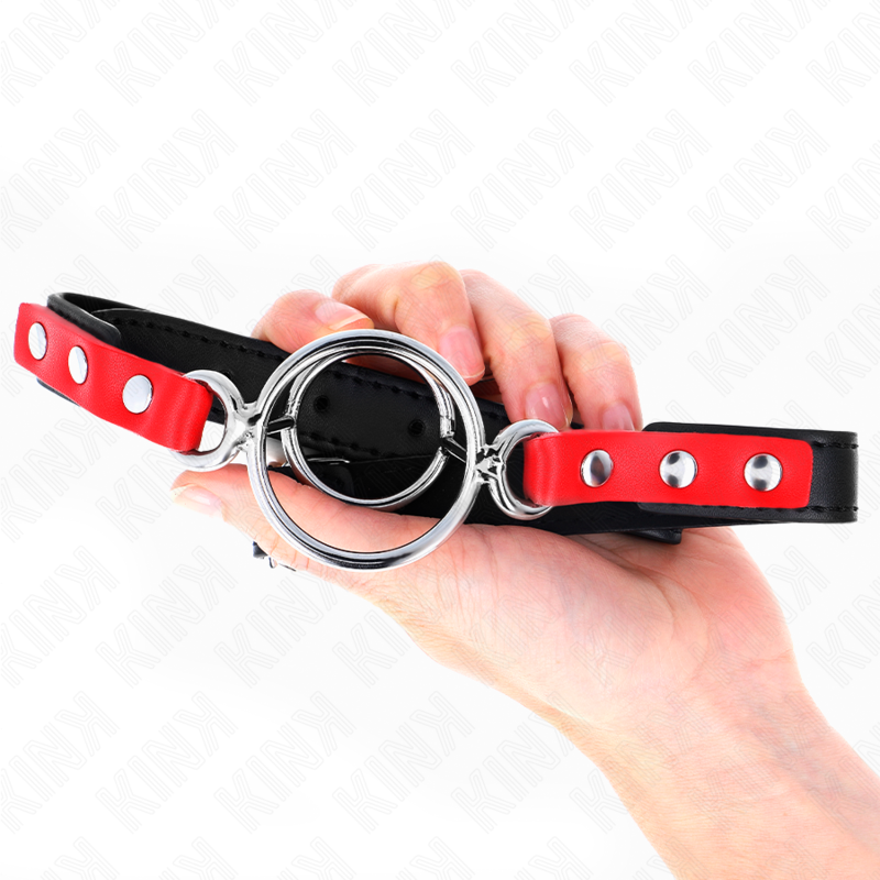 Gag con O-ring multipli 4/4,8 cm rosso 38 x 56 cm di Kink