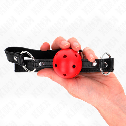 Palla cava dura rossa 4,5 cm modello gag 1 63,5 x 2 cm di Kink, immagine 3