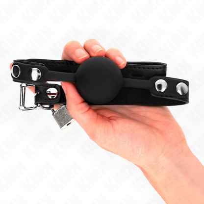 Modello 1 palla in silicone 4 cm gag con serratura 60 x 2 cm di Kink, immagine 3