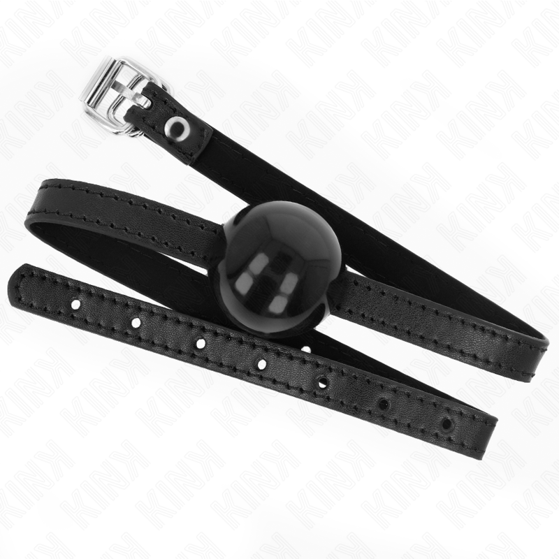 Bavaglio palla singola nera 4 cm 65 x 1,5 cm di Kink, immagine 2