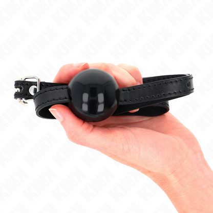 Bavaglio palla singola nera 4 cm 65 x 1,5 cm di Kink, immagine 4