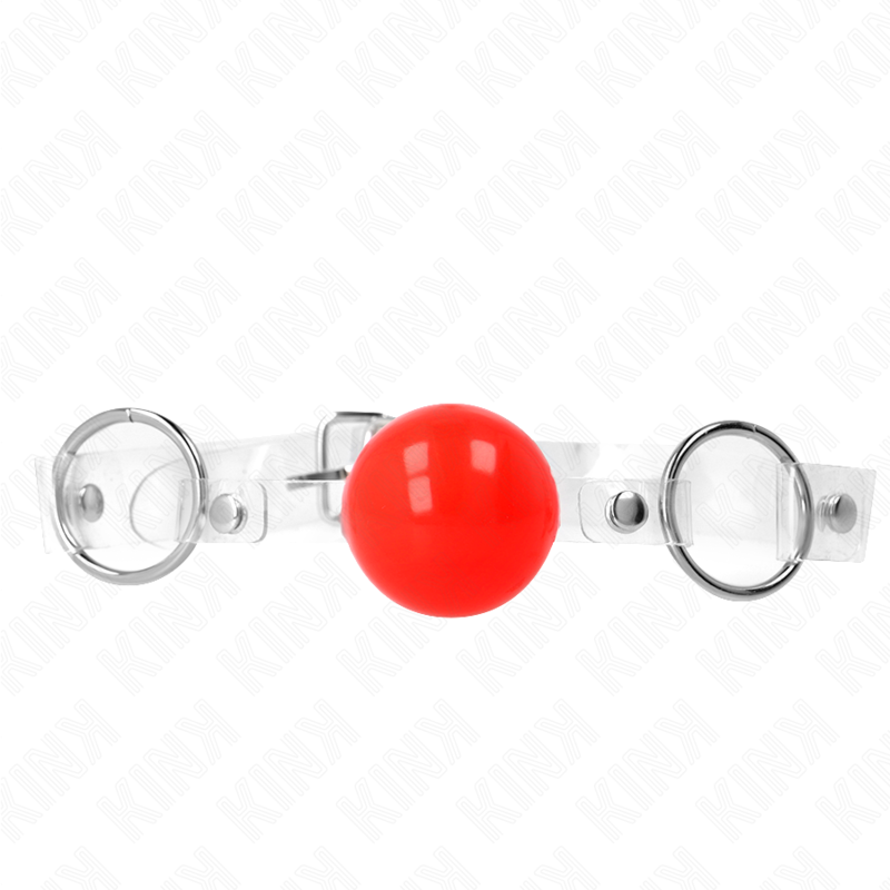 Palla in PVC trasparente rossa bavaglio 4 cm regolabile di Kink