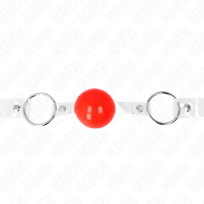 Palla in PVC trasparente rossa bavaglio 4 cm regolabile di Kink, immagine 4