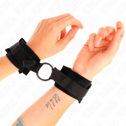 Polsini in pelliccia per principianti 25 cm con O-ring 4 cm nero regolabile 15-25 cm di Kink