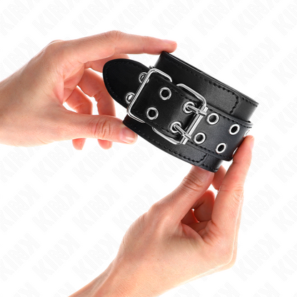 Manette e restrizioni Regtino da polso doppia fibbia nero regolabile 19-26 cm di Kink, immagine 4