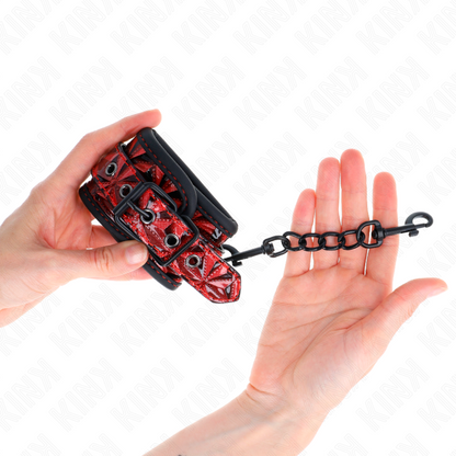 Resistenza da polso con motivo a diamanti rosso scuro regolabile 17-26 cm x 5,5 cm di Kink, immagine 4