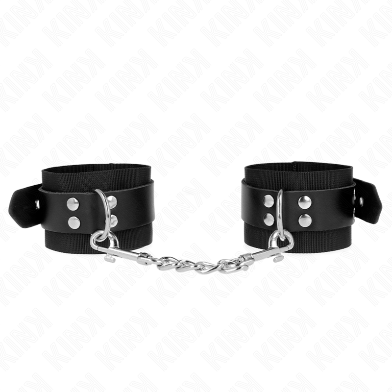 Resistenza da polso in nylon nero con cintura in pelle nera regolabile 19-29 cm x 5,1 cm di Kink, immagine 2