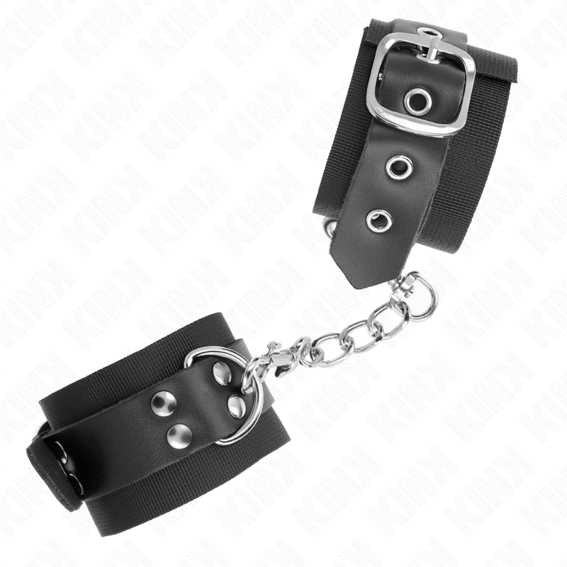 Resistenza da polso in nylon nero con cintura in pelle nera regolabile 19-29 cm x 5,1 cm di Kink, immagine 3