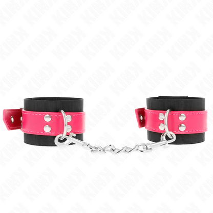 Resistenza da polso in nylon nero con cintura in similpelle rosa lampone regolabile 19-29 cm x 5,1 cm di Kink, immagine 2