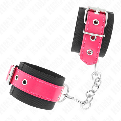Resistenza da polso in nylon nero con cintura in similpelle rosa lampone regolabile 19-29 cm x 5,1 cm di Kink, immagine 3