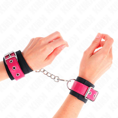 Resistenza da polso in nylon nero con cintura in similpelle rosa lampone regolabile 19-29 cm x 5,1 cm di Kink