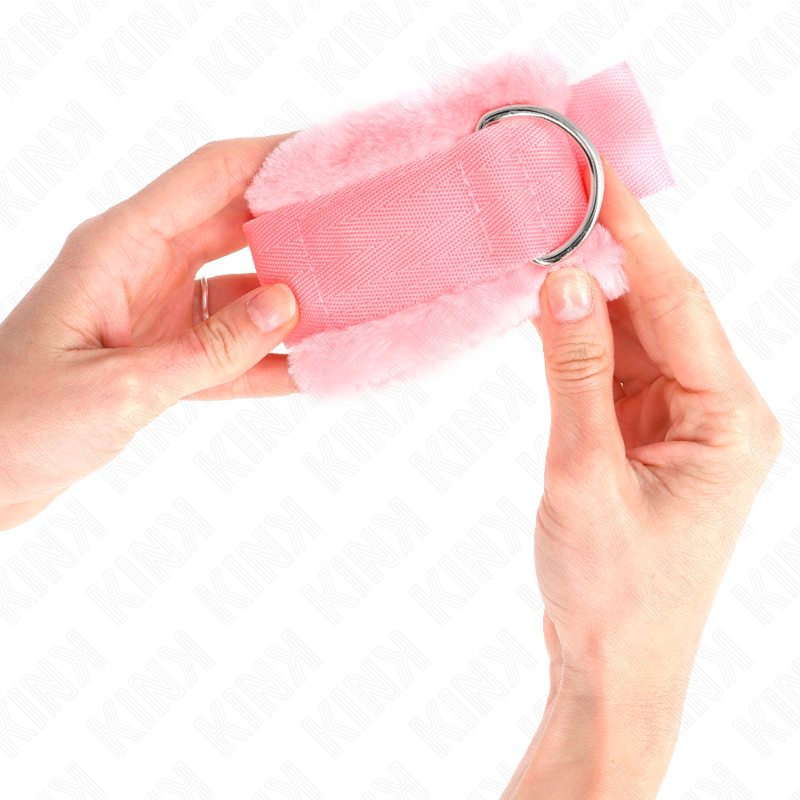 Manette e restrizioni Poggipolsi foderati in pelliccia rosa regolabile 17-31 cm x 7 cm di Kink, immagine 4