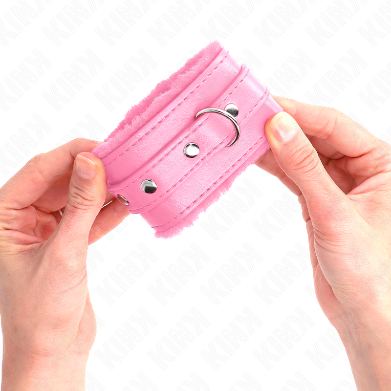Abito sexy Poggipolsi premium in pelliccia rosa con cintura rosa regolabile 17-29 cm x 6 cm di Kink, immagine 3