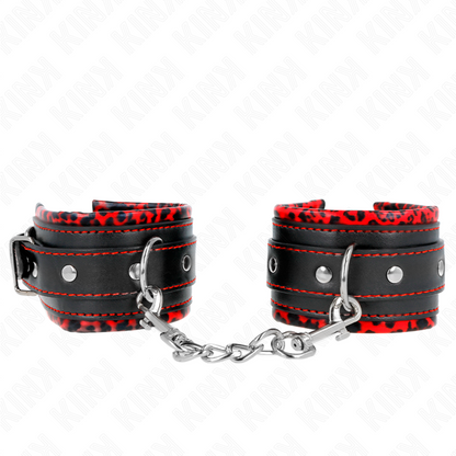 Manette e restrizioni Poggipolsi imbottiti in pelliccia Rosso/nero regolabile 17-29 cm x 6 cm di Kink, immagine 2