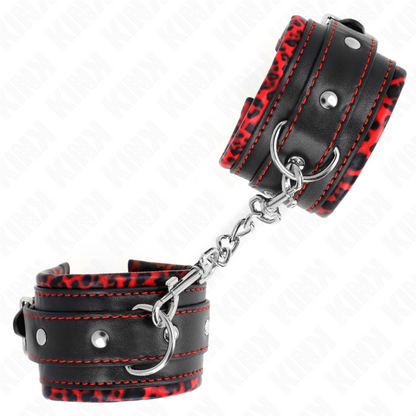 Manette e restrizioni Poggipolsi imbottiti in pelliccia Rosso/nero regolabile 17-29 cm x 6 cm di Kink, immagine 3